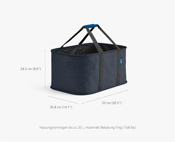 Joseph Joseph Hold-All faltbarer 35L Wäschekorb, Feuchtigkeitsabweisend, Strapazierfähig, Schwarz/Du