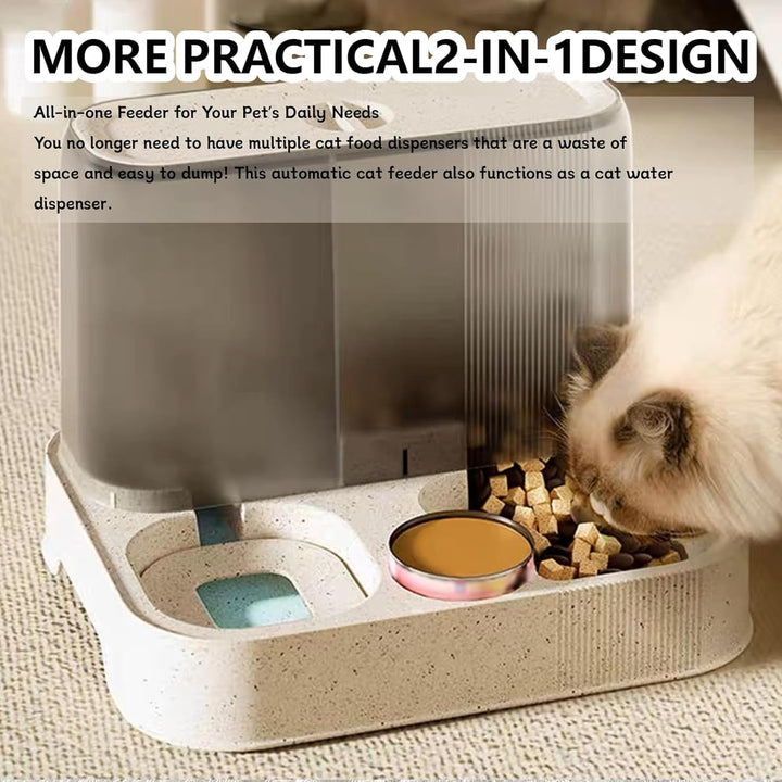 kathson automatischer Futter- und Wasserspender für Katzen, Futterspender für Katzen mit grosser Kap