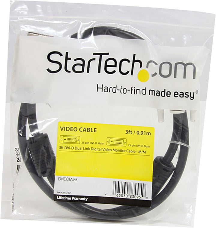 StarTech.com DVI-D Dual Link Kabel 3m (Stecker/Stecker) - DVI 24+1 Pin Monitorkabel Dual Link - DVI