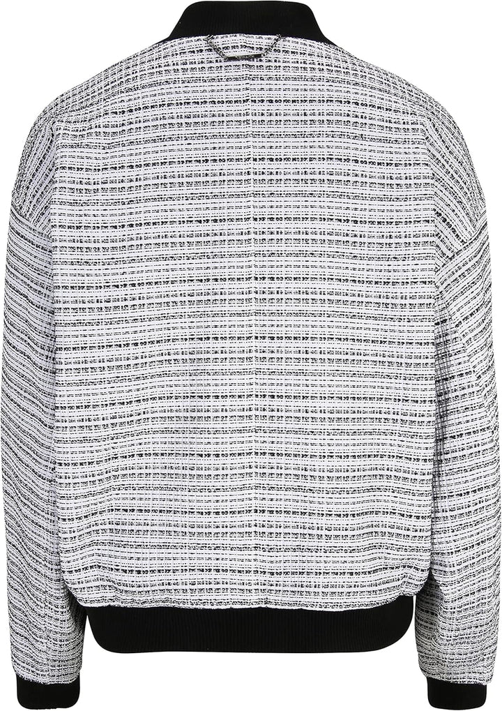 Tamaris Damen ATLANTIS Karierte Bomber Jacke 38 Off White&Black, 38 Off White&Black