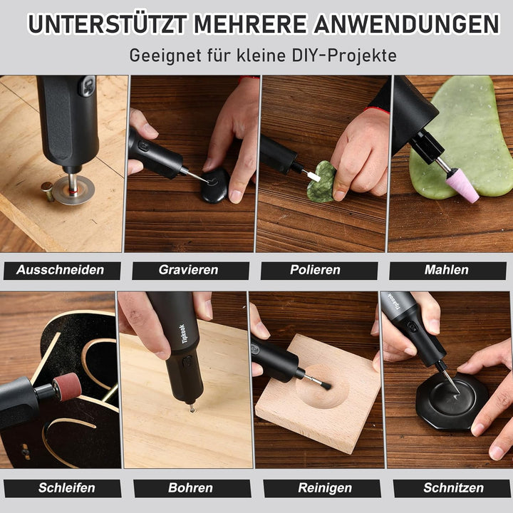 Akku Multifunktionswerkzeug, Rotationswerkzeug 7.2V, 5 Variable Drehzahl 10000–30000 U/min, Multitoo