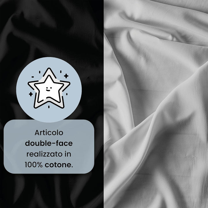 Italian Bed Linen Bettwäscheset für Doppelbetten, 250 x 200 cm 250 x 200 cm schwarz/grau Schwarz / G