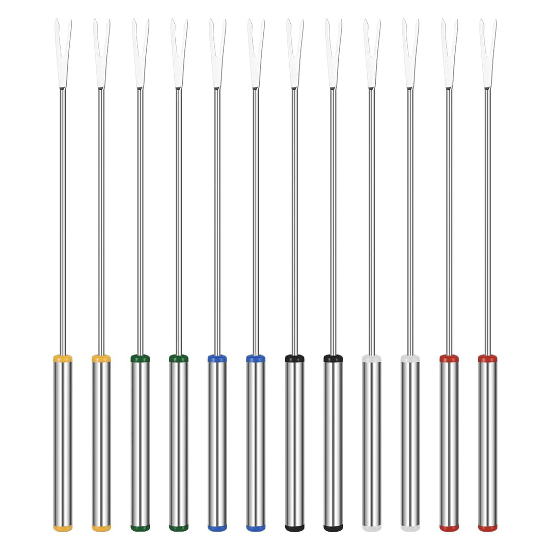 Bestonzon Fonduegabeln aus Edelstahl – Käsefonduegabel mit hitzebeständigem Griff für Schokolade, Fo
