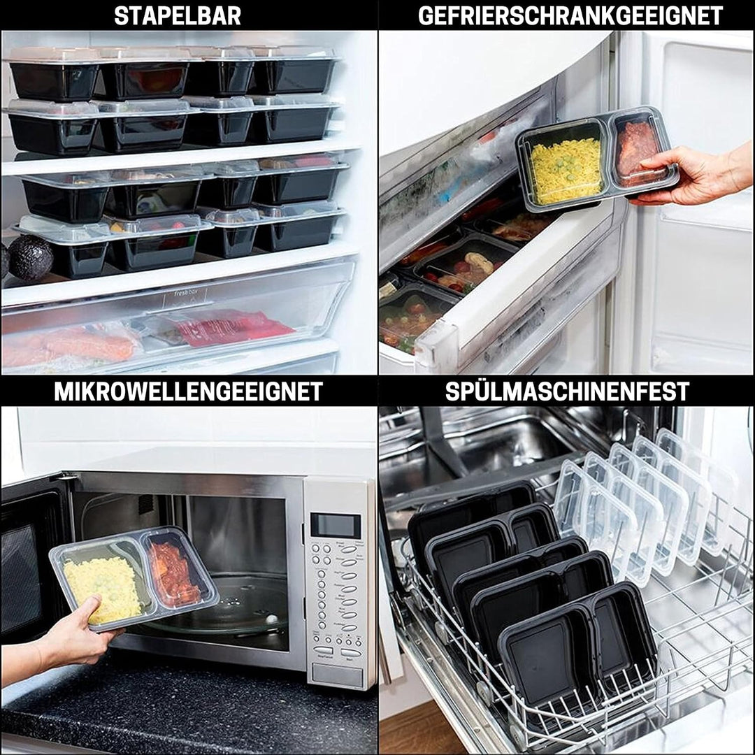[20er Pack] 2-Fach Meal Prep Container Von Igluu - Essensbox, Lunchbox Mikrowellengeeignet, Spülmasc