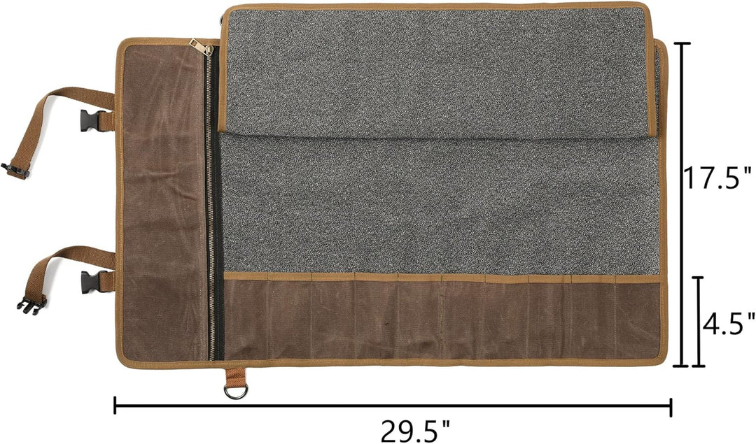 Denifiter Professionelle Kochmessertasche mit schnittfestem Material, strapazierfähigem 16oz gewachs