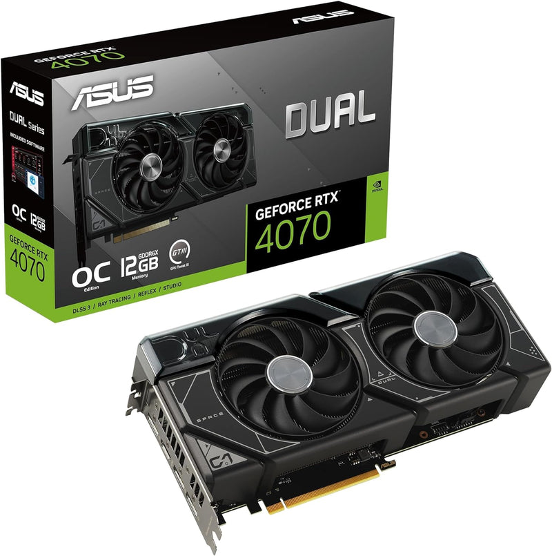 ASUS Dual GeForce RTX 4070 OC Edition 12GB GDDR6X Gaming Grafikkarte (NVIDIA GeForce RTX4070 DLSS3,