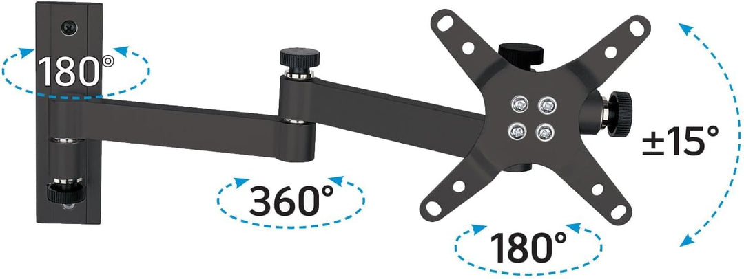 Techly ICA-LCD-104BK Wandhalterung für LCD 33.02 cm (13 Zoll) - 76.2 cm (30 Zoll) neigbar 3 Gelenke,