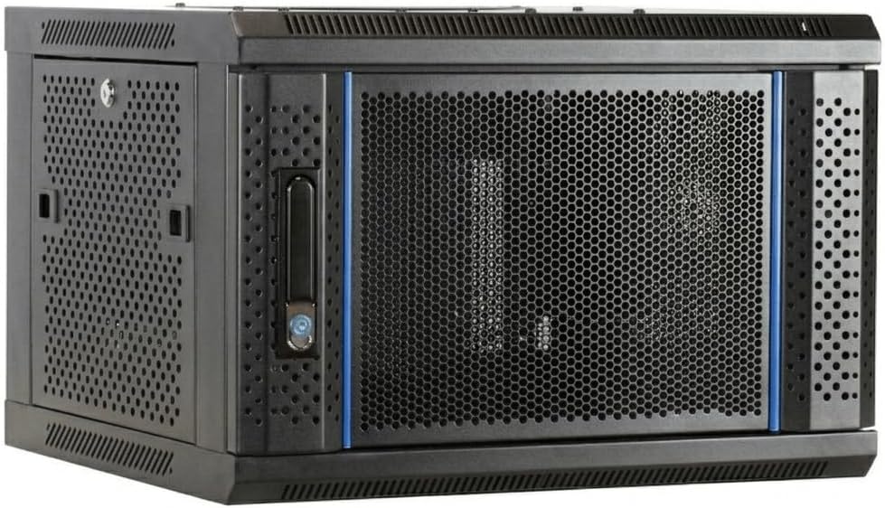 DSIT 6HE Netzwerkschrank (Serverschrank) 19 Zoll Wandmontage - mit perforierter Fronttür (BxTxH) 600