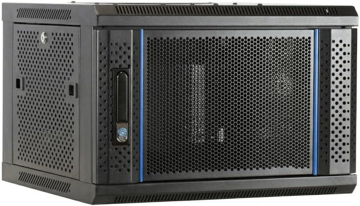 DSIT 6HE Netzwerkschrank (Serverschrank) 19 Zoll Wandmontage - mit perforierter Fronttür (BxTxH) 600