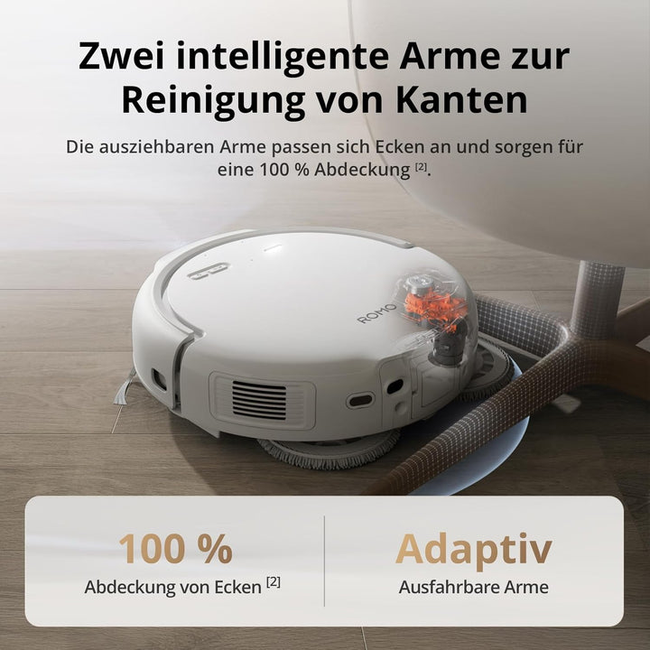 DJI ROMO S mit Zubehörset, Saugroboter mit Wischfunktion, 25.000 Pa Saugkraft, Hinderniserkennung au