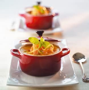 Le Creuset Mini-Cocotte aus Steinzeug, 200 ml, 10 x 5 cm, Kirschrot, 71901100600100, Kirschrot