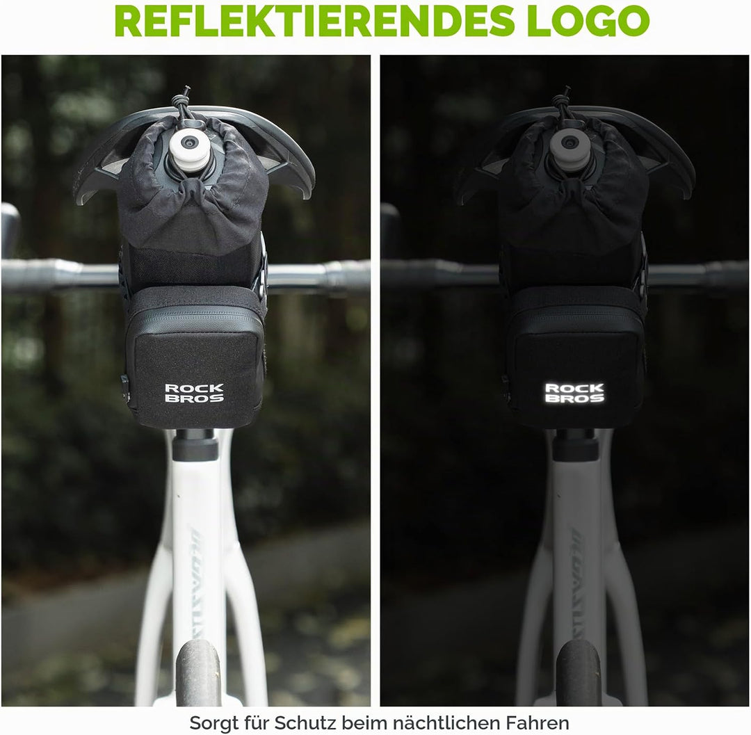 ROCKBROS Fahrrad Satteltasche mit Flaschenhalter und 0,3L Mini Tragbare Fahrradsatteltasche, Kompakt