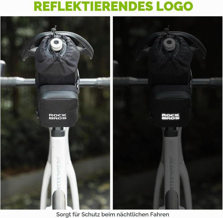 ROCKBROS Fahrrad Satteltasche mit Flaschenhalter und 0,3L Mini Tragbare Fahrradsatteltasche, Kompakt
