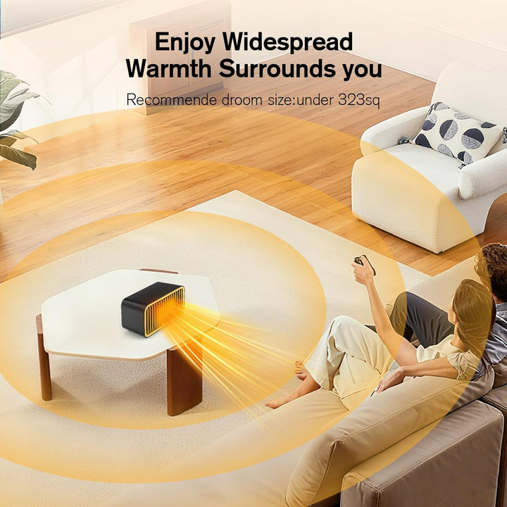 GARDTECH Heizlüfter Energiesparend, PTC Keramik Heizstrahler mit Kippschutz, 900 Watt Leiser Elektro