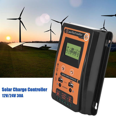 Gorgeri 12 V / 24 V 30 A 50 A Premium MPPT Solarladeregler Solarpanel Batterieregler Dual USB LCD Di