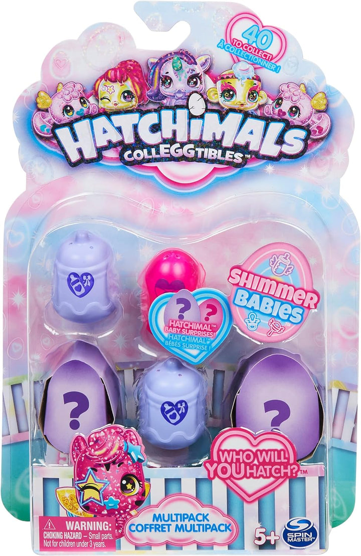 Hatchimals CollEGGtibles Shimmer Babies Multipack - mit 4 niedlichen Figuren und Baby-Überraschung,