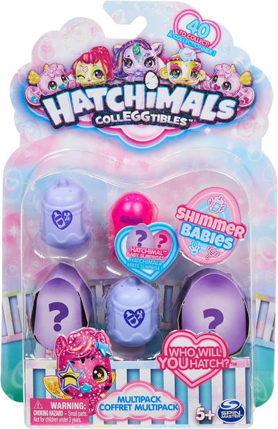 Hatchimals CollEGGtibles Shimmer Babies Multipack - mit 4 niedlichen Figuren und Baby-Überraschung,