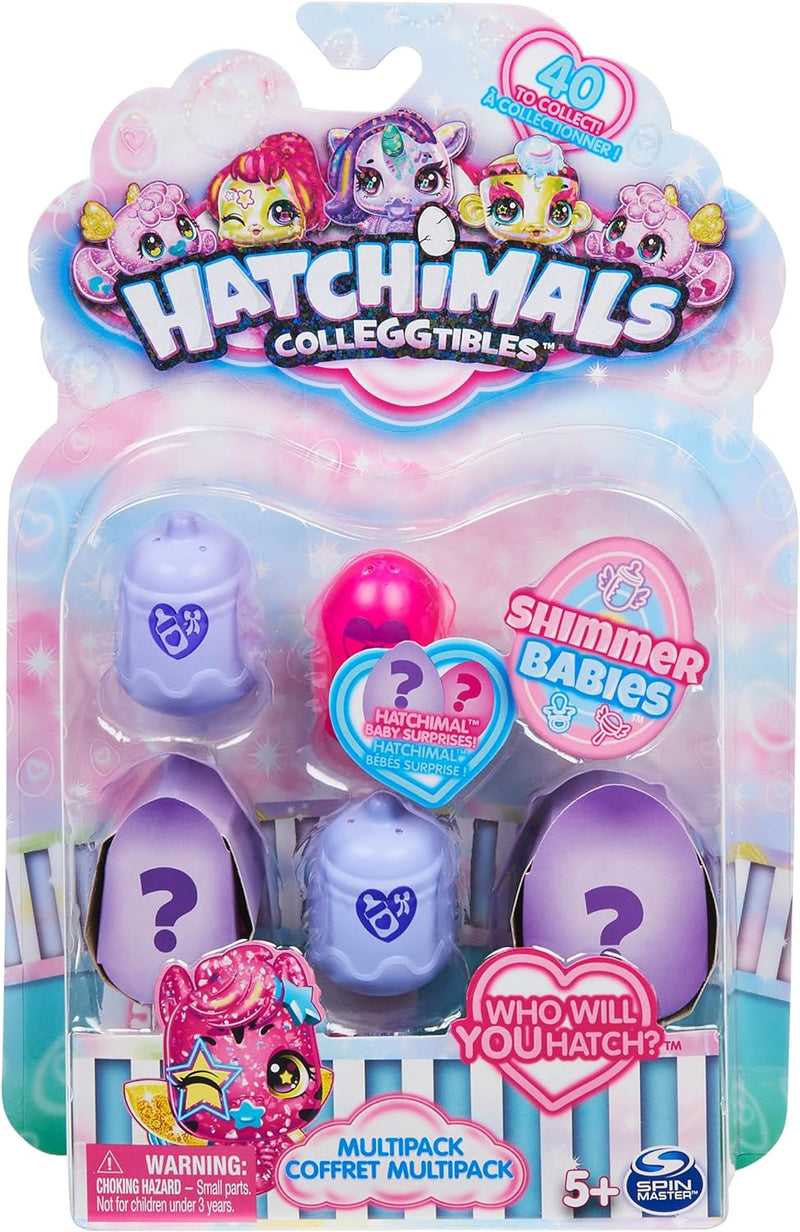 Hatchimals CollEGGtibles Shimmer Babies Multipack - mit 4 niedlichen Figuren und Baby-Überraschung,