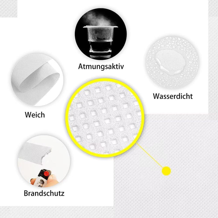 Tischdeckenrolle, 1.18 × 25M, Weiss, Einweg Vlies Stoffähnlich Tischdecke Rolle, Meterware Tischtuch