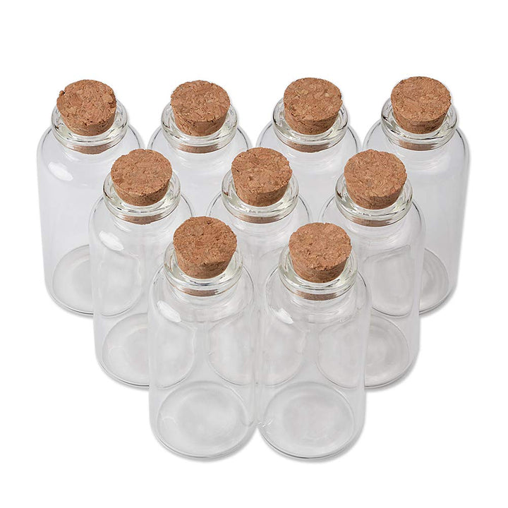 Jarvials 50pcs Leere Glasflaschen mit Korken Lucency Fläschchen Gläser Behälter für Lebensmittel Flü