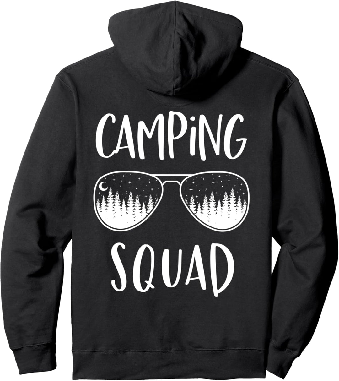 Camping Squad Cute Family Camp Trip Starry Night Sky Nature Pullover Hoodie
