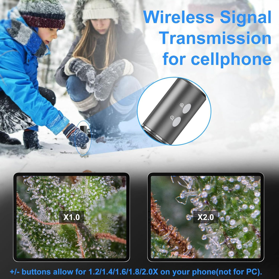 Ninyoon 4K WiFi Mikroskop Verbesserter Ständer für iPhone Android PC, 50-1000X USB Digitales Mikrosk