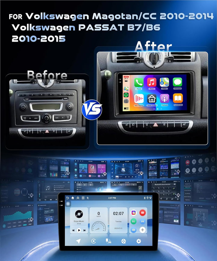 4G 128G VECHTEL 10.1" Bluetooth-Autoradio für VW Magotan/CC 2010-2014 Passat B7/B6 2010-2015 Carplay