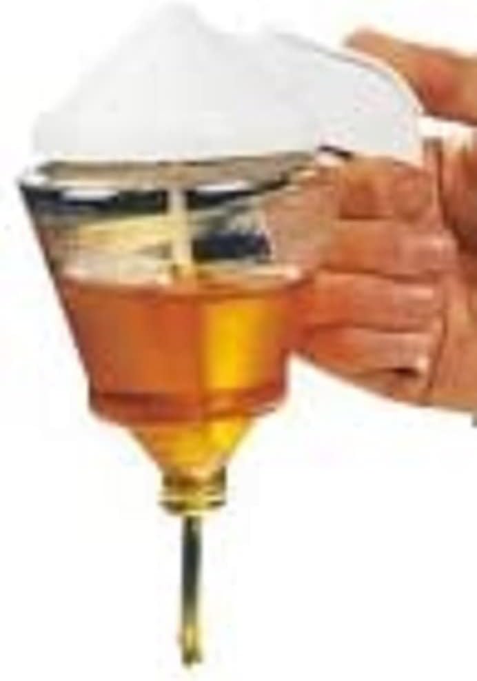 Fackelmann Honigspender, Honigtopf, Sirupbehälter zum Servieren von Honig und Sirup (Farbe: Weiss),