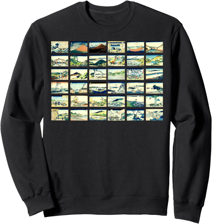 Hokusai "Sechsunddreissig Ansichten des Berges Fuji" Kunst Sweatshirt