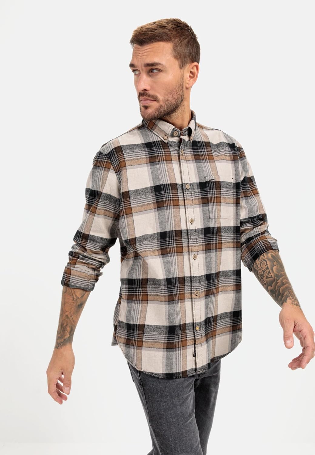 camel active Herren Hemd XL Asphalt, XL Asphalt