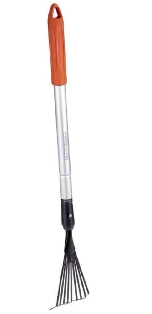 Black+Decker Rechen - Teleskopisch 78-111 cm - Aluminiumstiel und Karbonstahlkopf - Rostfrei