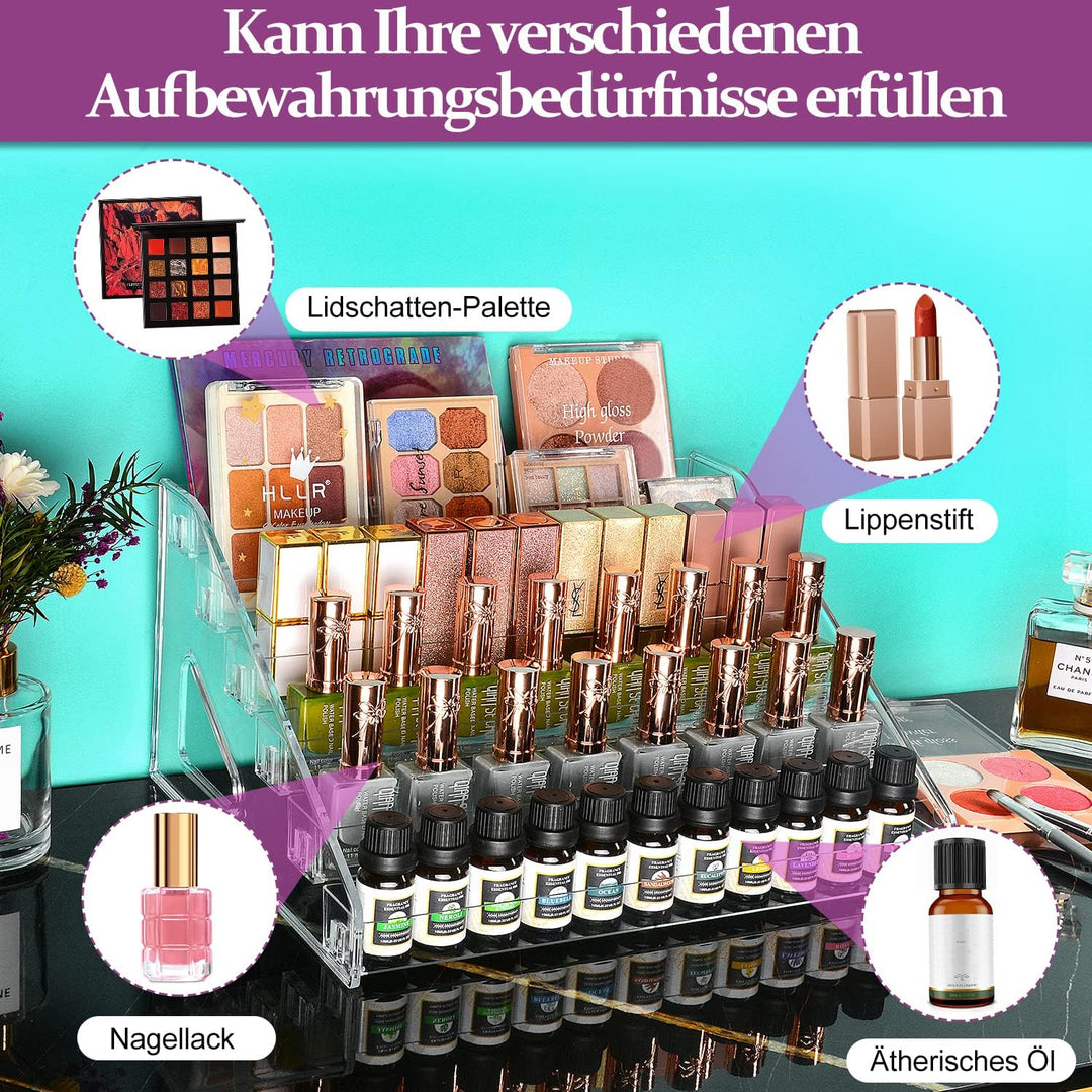 JessLab Nagellack Aufbewahrung, 6-Stufige Klarer Acryl Nagellack Halter Åtherische Öle Kosmetik Vitr