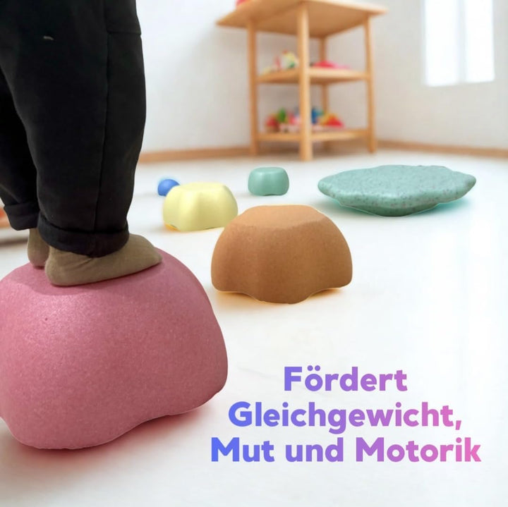 Generisch Balanciersteine mit Balancierbrett als Set für Kinder I Spiel- & Stapelsteine I Motorikspi