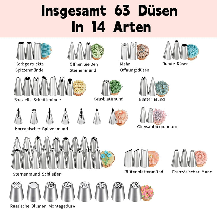 Torten ZubehöR, 137 StüCk Backen ZubehöR, Wiederverwendbar Tortenplatte Drehbar, Backutensilien Back