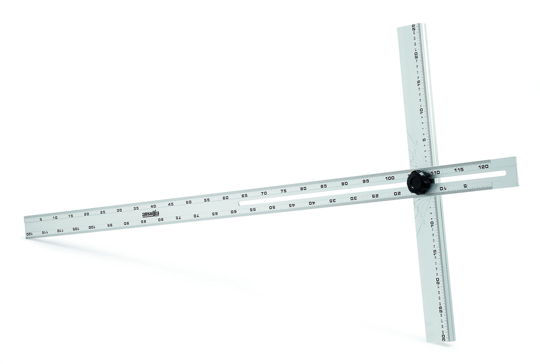 AUSONIA - 47452 WINKEL WINKELMAss WINKELMASS IN T-FORM 120 CM MIT EINSTELLBAREM WINKEL, KLAPPBAR FÜR