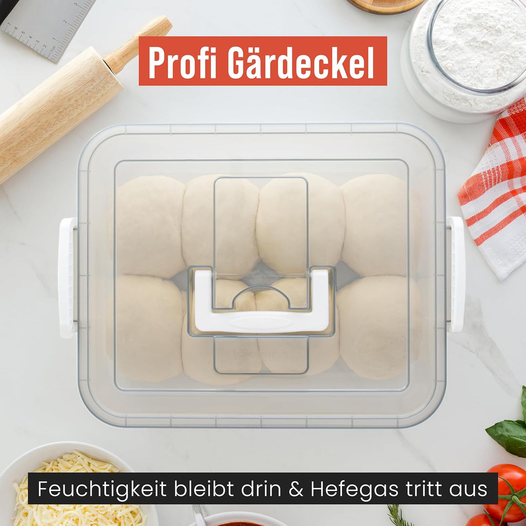 Chef Pomodoro Pizzaballenbox – Pizza Box – Pizzaballenbox mit Deckel – Pizzabox – Pizzateigbehälter