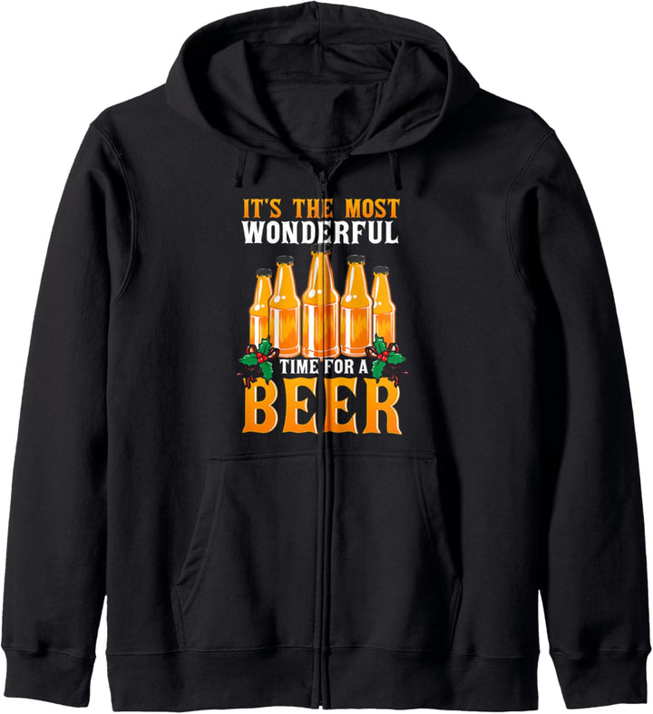 Es ist die schönste Zeit für ein Bier - Weihnachtsgetränke Kapuzenjacke