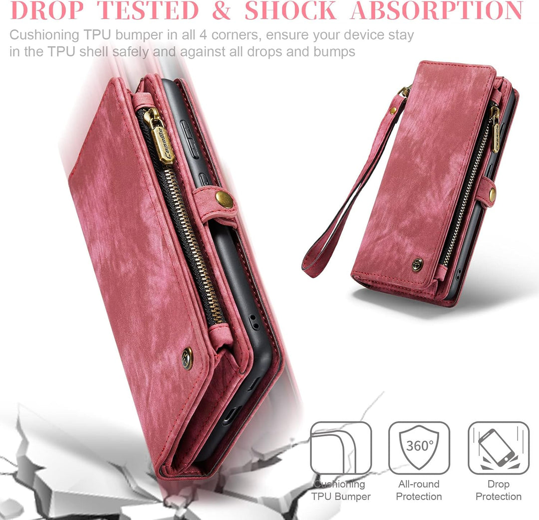 UFinetech Samsung S22 Plus Hülle, stossfeste Kartenfach Tasche Samsung Galaxy S22+ 5G Handyhülle, Fl