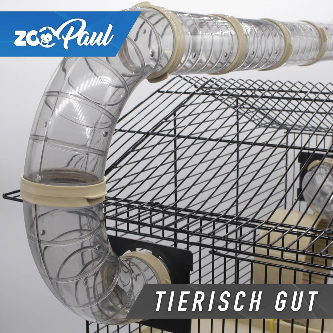 ZooPaul XXL Nagerkäfig Hamsterkäfig beige Maus Käfig inklusive Tunnelsystem viel Zubehör, beige