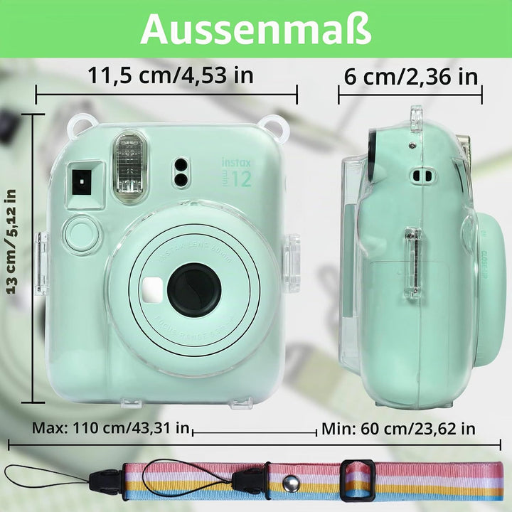 Aenllosi Tragetasche für Fujifilm Instax Mini 12 Sofortbildkamera Schutzhülle mit Folientasche zum S