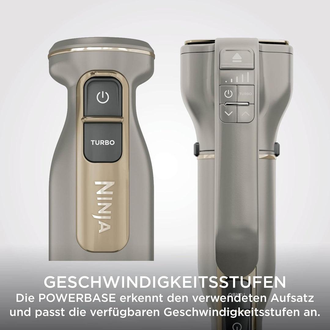 Ninja Foodi 3-in-1 Stabmixer Stufenweise Anlauf, 2 Misch-und 5 Rührgeschwindigkeiten zum Zerkleinern