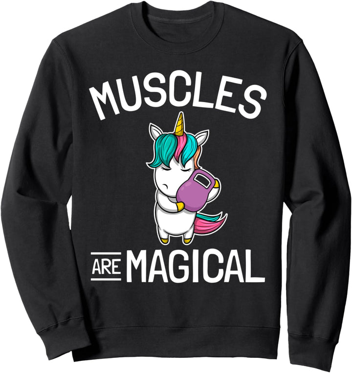 Lustiger Fitness Workout Athletik Spruch I Einhorn Muskeln Sweatshirt