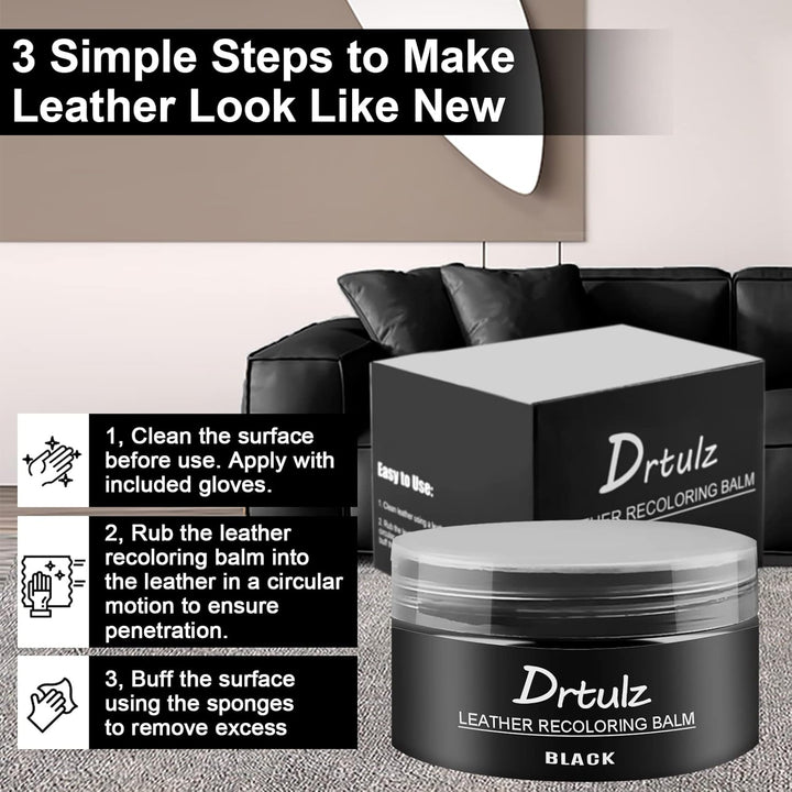 drtulz Leder Reparatur Set Schwarz, Lederpflege Für Ledercouch, Für Vinyl Möbel, Sofa, Autositze, Sc