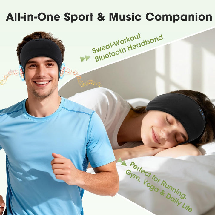 LC-dolida Schlafkopfhörer Bluetooth Kopfhörer Stirnband,Ultraweiche Bettkopfhörer Schlaf Stirnband a