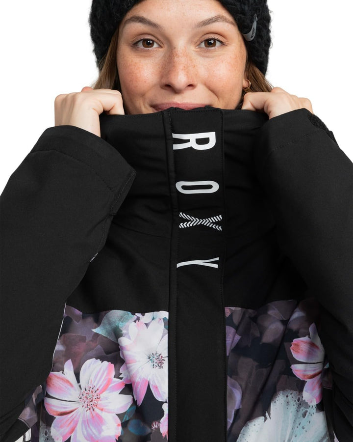 Roxy Damen Galaxy Jk Windjacke (1er Pack) M True Black Blurry Flower, M True Black Blurry Flower