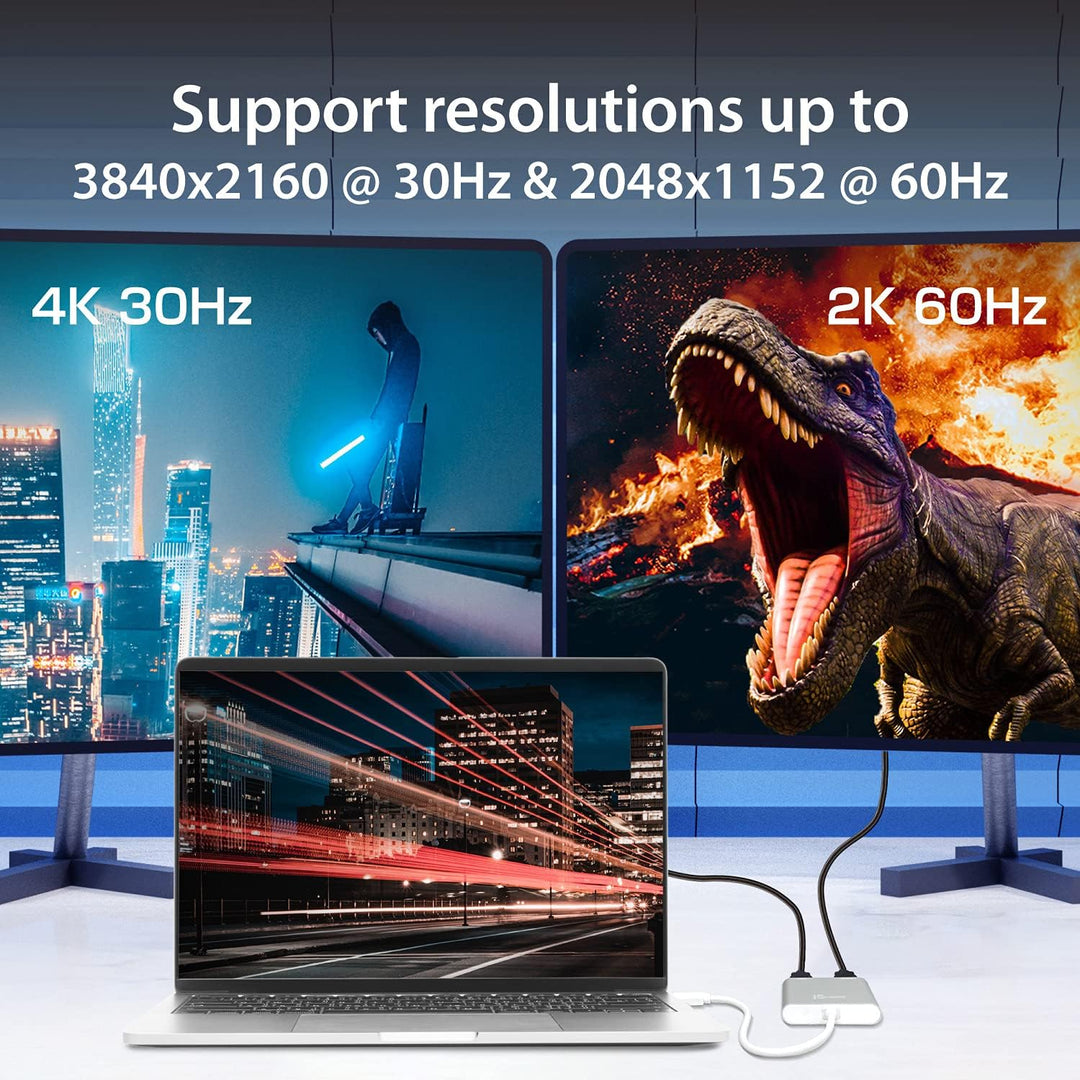 j5create USB auf HDMI Adapter - USB 3.0 auf Dual HDMI Konverter für Zwei Monitore | 4K Ultra HD | fü