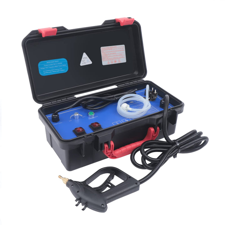 3000W Dampfreiniger Dampfdruck 3-5 bar Tragbarer Dampfreiniger Toolbox-Design mit 2 Arten von Bürste