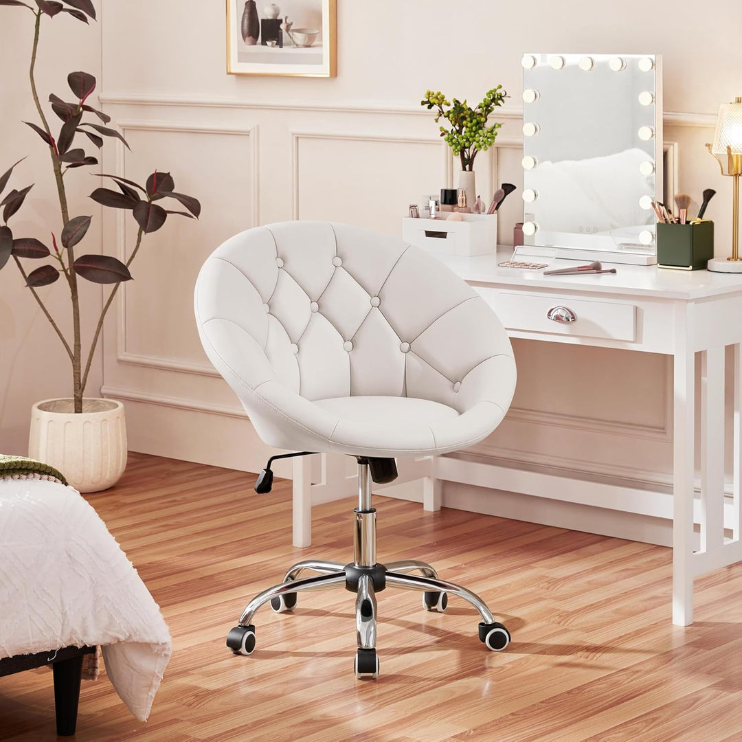 Yaheetech Schreibtischstuhl Ergonomischer Schminktisch Stuhl, Bürostuhl, höhenverstellbar Bürosessel