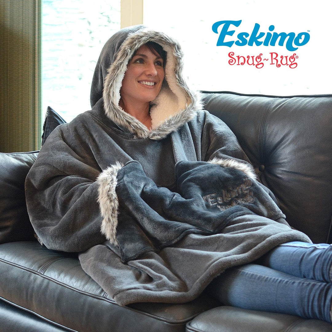 Snug Rug Eskimo Decke mit Ärmel Pullover Decken-Kapuzenpullover Übergrosse Sweatshirt Hoodie Kuschel