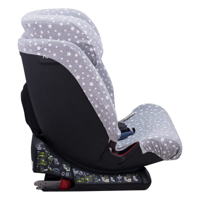 JYOKO Kids Bezug für Autositz kompatibel mit Romer Advansafix, Evolva IV M, aus Baumwolle (White Sta